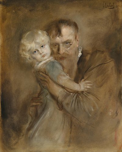 Self-Portrait with Daughter Marion by Franz Seraph von Lenbach